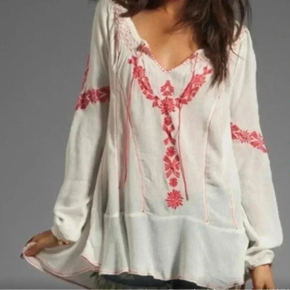 Free People Women’s Rolling Stone Peasant Top XSmall - Picture 16 of 16